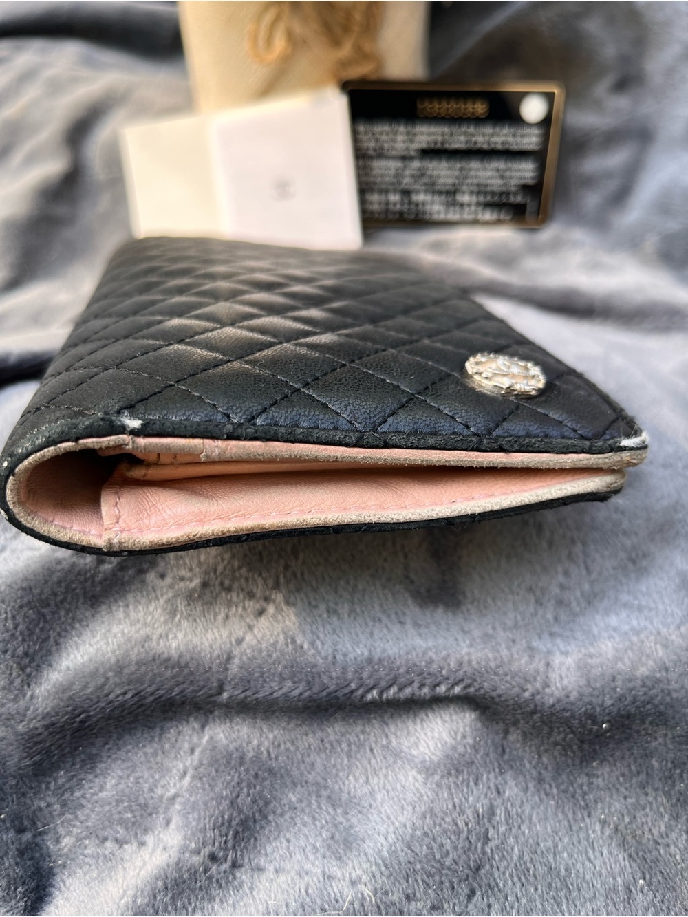 REHAB ~ Authentic Chanel Black Quilted Leather Case / Wallet - 13 Series - Picture 4 of 14